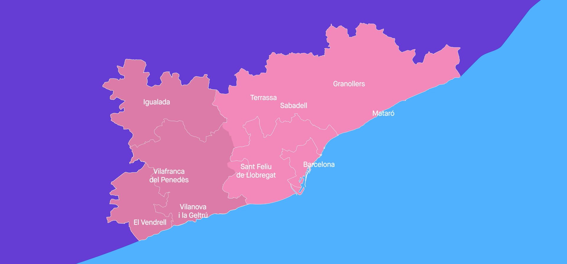 Mapa regió metropolitana de Barcelona