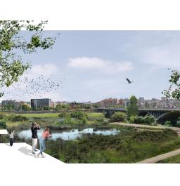 Imatge de la renaturalització del riu Besòs